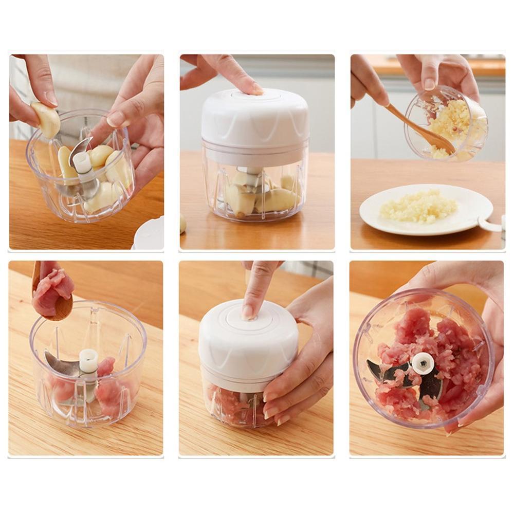 JMT-633866 Electric Garlic Masher - Wireless Meat Grinder and Baby Food Maker, 30W, Compact Kitchen Blender