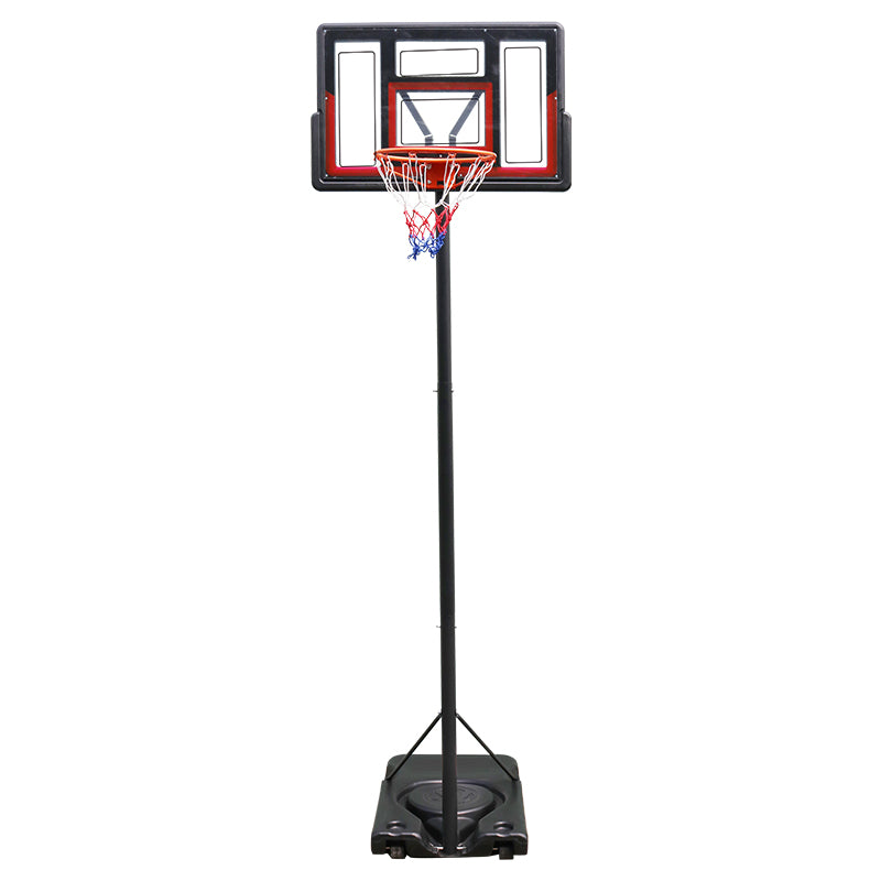 JMT-634122 Adjustable Portable Basketball Hoop with PC Backplate, Large Base & Wheels - 4.43 to 10 ft