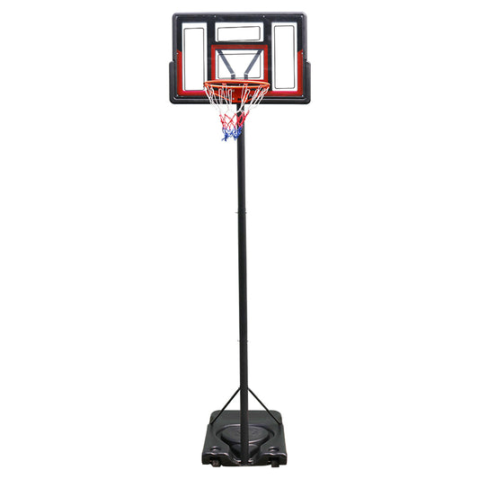 JMT-634122 Adjustable Portable Basketball Hoop with PC Backplate, Large Base & Wheels - 4.43 to 10 ft