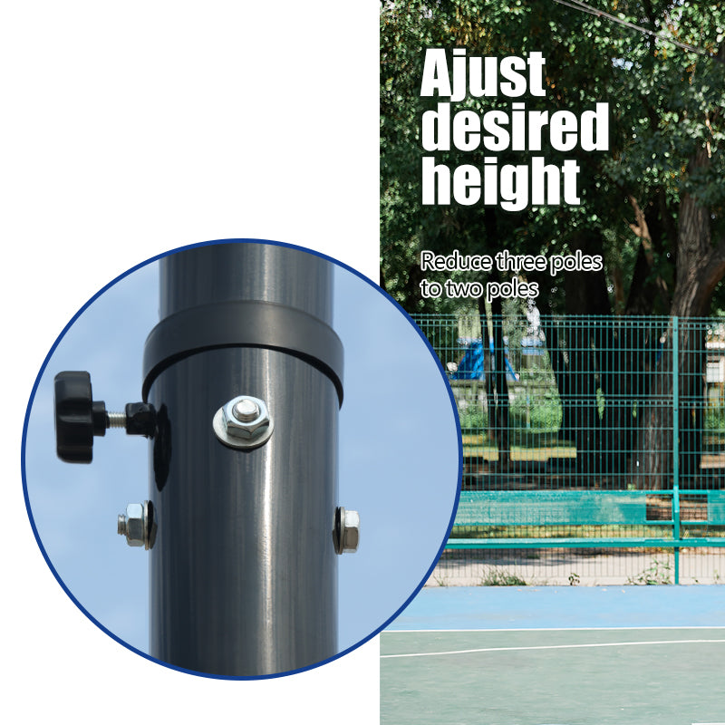 JMT-634122 Adjustable Portable Basketball Hoop with PC Backplate, Large Base & Wheels - 4.43 to 10 ft