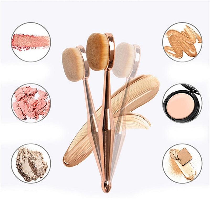JMT-634314 Toothbrush Style Foundation Brush with Man-Made Fiber Bristles and Portable Plastic Handle