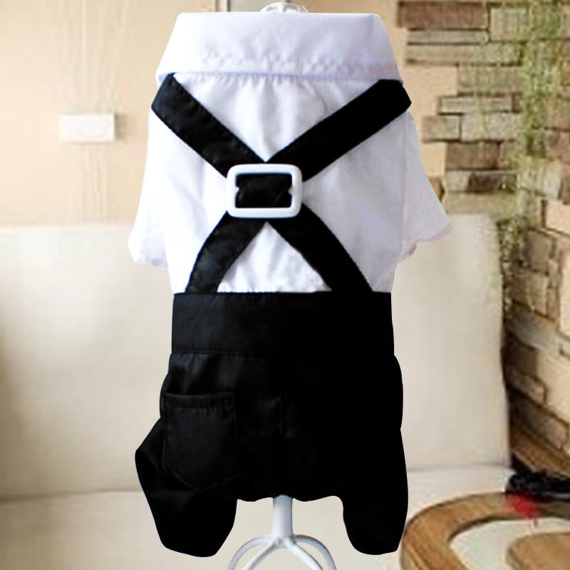 JMT-634826 Elegant British Bow Tie Suit Bib for Male Dogs - Available in Multiple Sizes