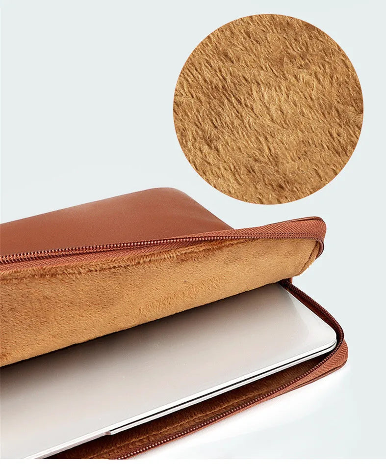 JMT-635018 Universal PU Leather Waterproof Laptop Sleeve with Customizable Logo for Men and Women
