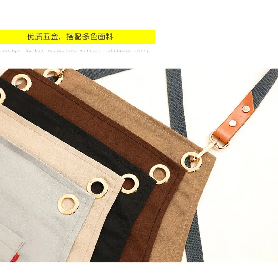 JMT-635082 Canvas Work Apron for Restaurant, Bakery, and Florist – Custom Logo Options Available