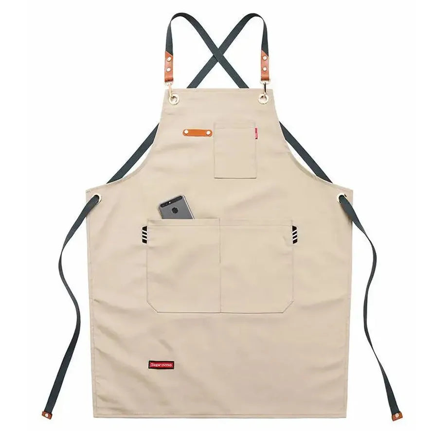 JMT-635082 Canvas Work Apron for Restaurant, Bakery, and Florist – Custom Logo Options Available