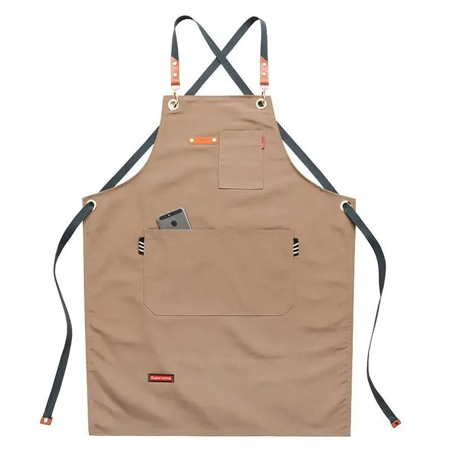 JMT-635082 Canvas Work Apron for Restaurant, Bakery, and Florist – Custom Logo Options Available