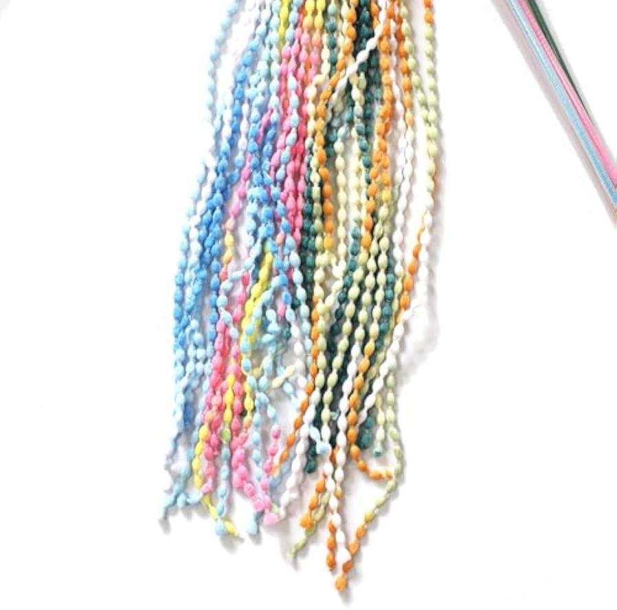 JMT-635338 Interactive Plush Cat Teaser Wand with Bell - Vibrant Colorful Exerciser for Cats and Kittens