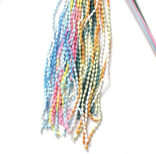 JMT-635338 Interactive Plush Cat Teaser Wand with Bell - Vibrant Colorful Exerciser for Cats and Kittens