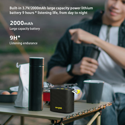 JMT-635530 Compact Waterproof Bluetooth Speaker with Long Battery Life - Black Portable Wireless Audio Solution
