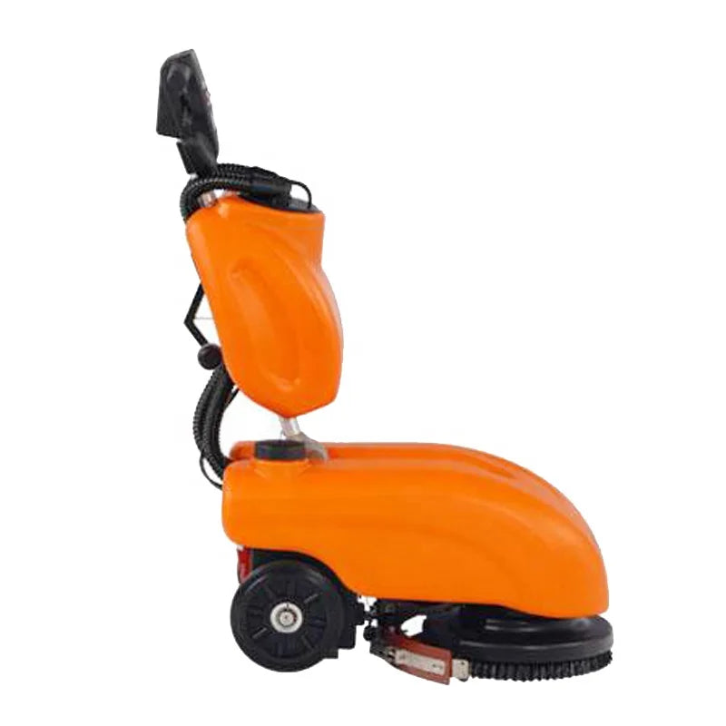JMT-635658 Compact Electric Orange Automatic 13 Inch Walk-Behind Floor Scrubber Cleaner Machine