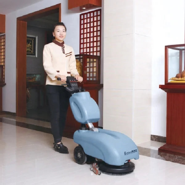 JMT-635658 Compact Electric Orange Automatic 13 Inch Walk-Behind Floor Scrubber Cleaner Machine