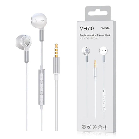 JMT-635850 3.5mm Stereo Wired Earphones with Deep Bass, In-Ear Design, Mic, and Button Control for iPhone