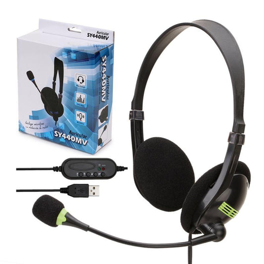 JMT-635850 Comfortable Stereo Office Headset with Noise-Canceling Microphone and Adjustable Design