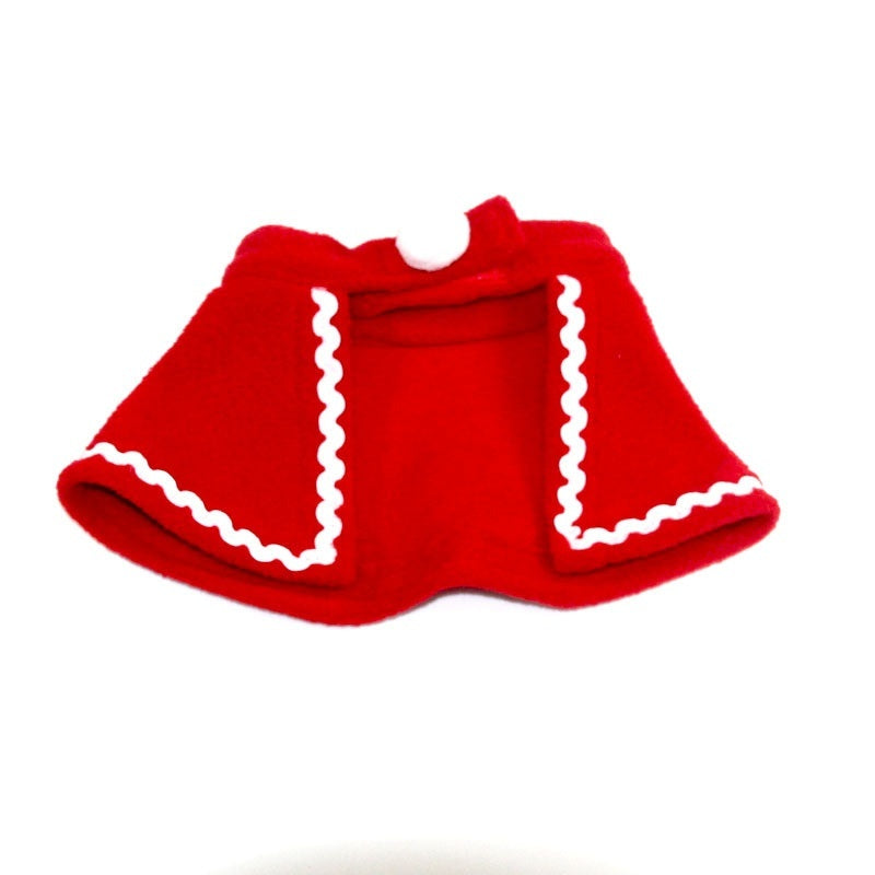 JMT-635978 Christmas Pet Costume: Cozy Double-Sided Velvet Cloak, Scarf, and Hat Set for Warm Holiday Style