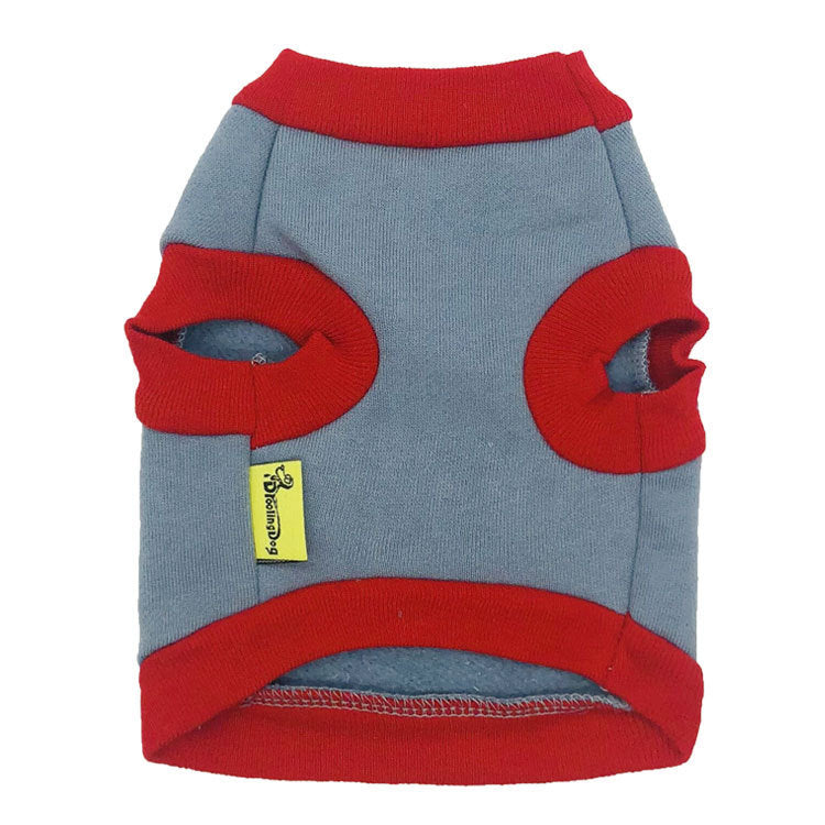 JMT-636106 Flannelette Pet Vest in Grey with Edge Color Options