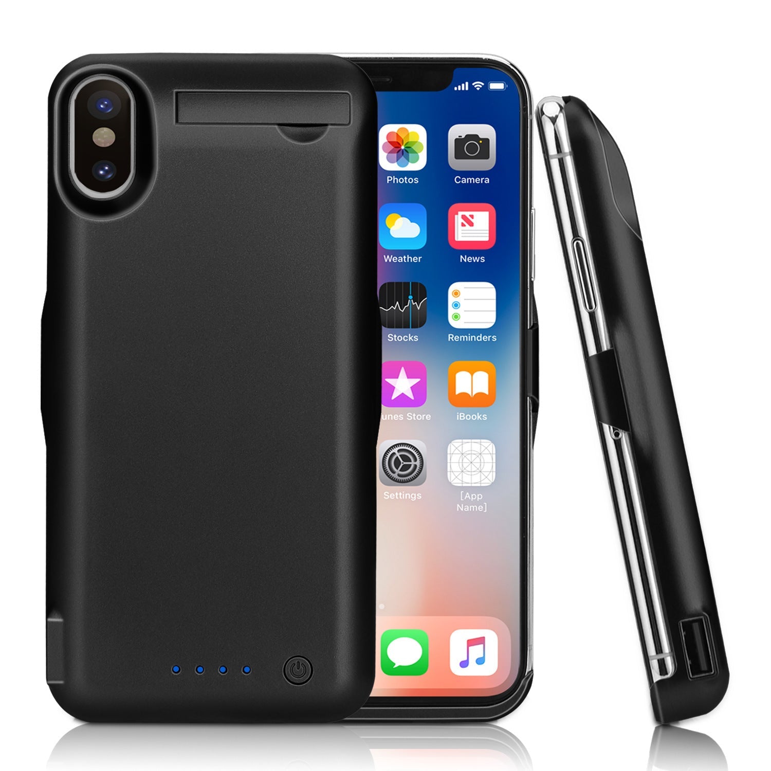 JMT-636362 High-Capacity 10000mAh Polymer Lithium Battery Pack for iPhone X with Audio, Square Aluminum Case, Multiple Colors