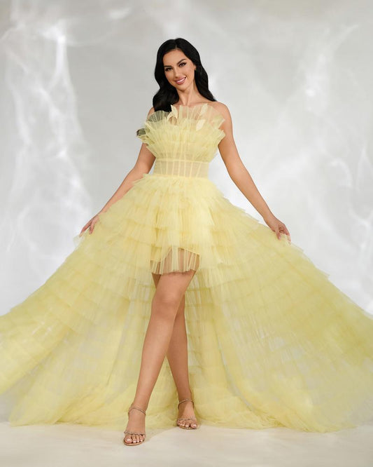 JMT-636426 Elegant Yellow Evening Dress for Women - Style SH0139