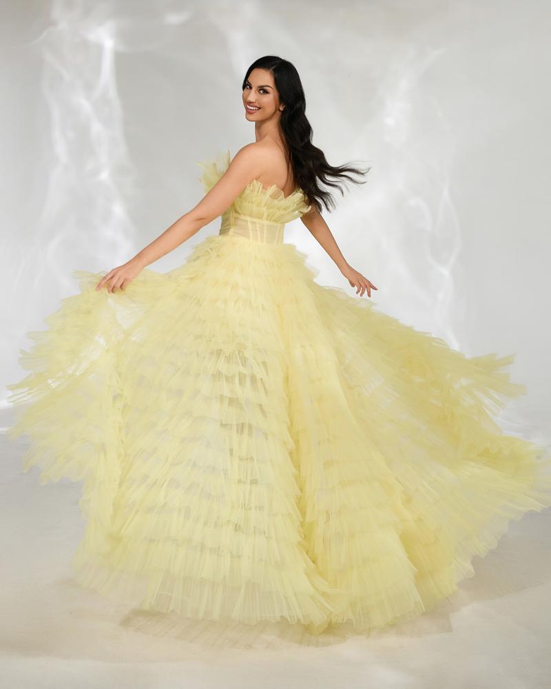 JMT-636426 Elegant Yellow Evening Dress for Women - Style SH0139