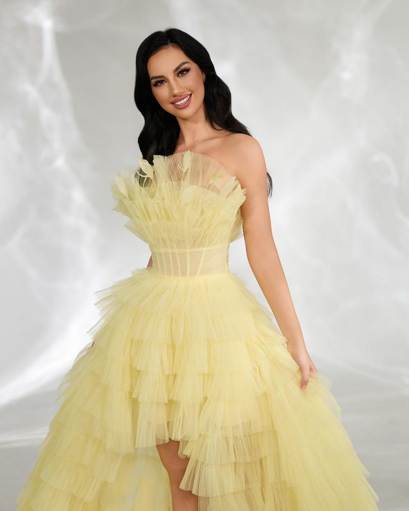 JMT-636426 Elegant Yellow Evening Dress for Women - Style SH0139