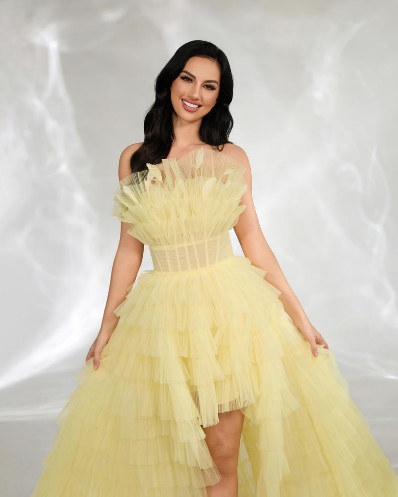 JMT-636426 Elegant Yellow Evening Dress for Women - Style SH0139