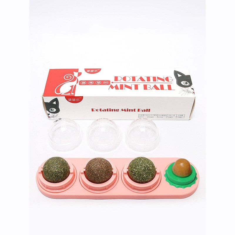 JMT-636490 Rotating Licking Music Cat Toy with Catnip and Multiple Flavor Balls
