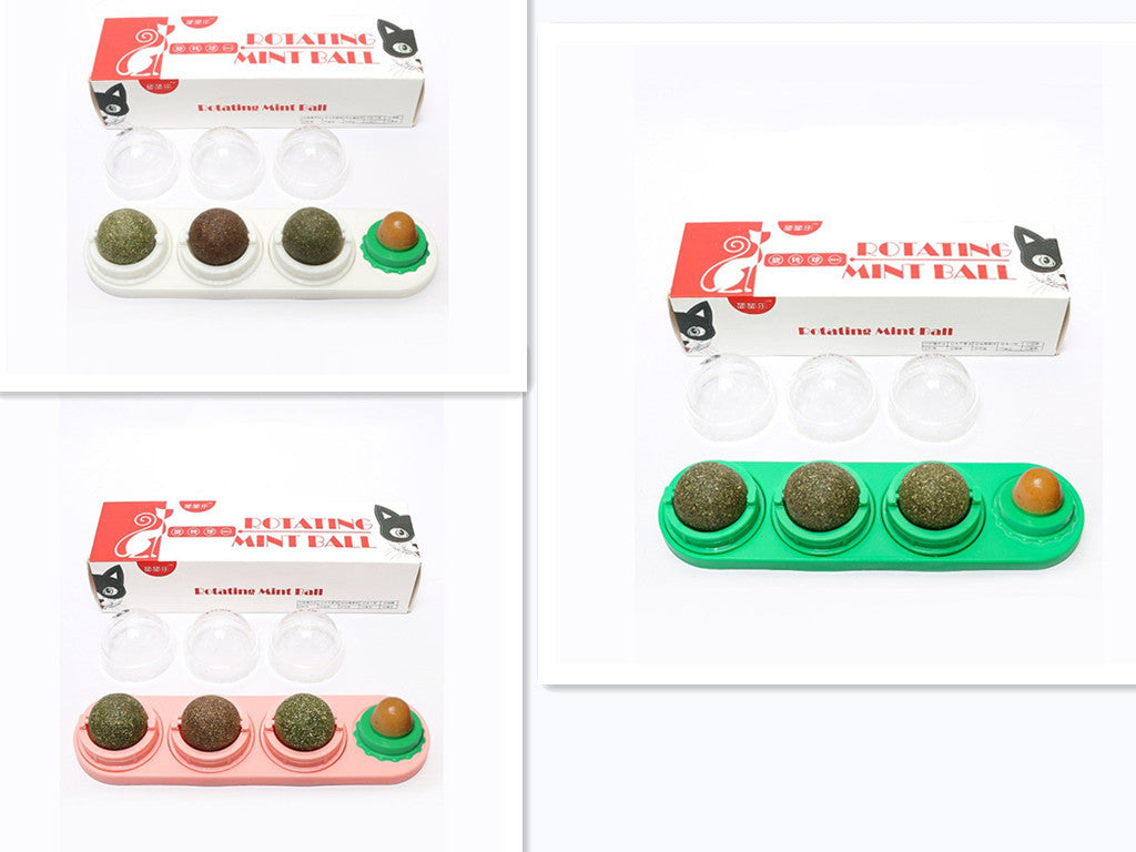 JMT-636490 Rotating Licking Music Cat Toy with Catnip and Multiple Flavor Balls