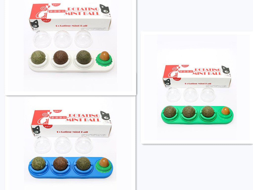 JMT-636490 Rotating Licking Music Cat Toy with Catnip and Multiple Flavor Balls