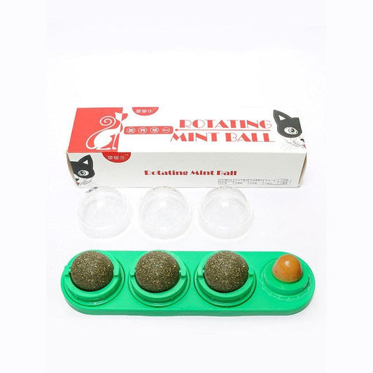 JMT-636490 Rotating Licking Music Cat Toy with Catnip and Multiple Flavor Balls