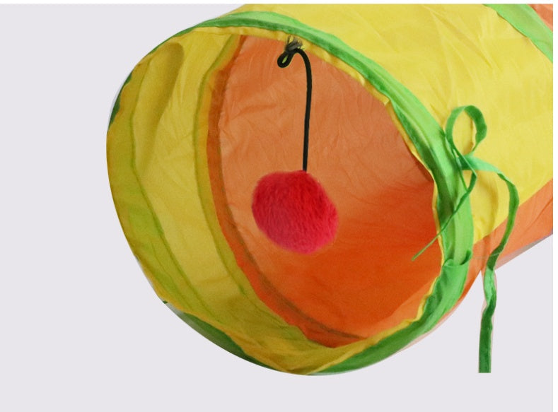 JMT-637322 Collapsible Rainbow Cat Tunnel - Eco-Friendly, Scratch-Resistant Design for Interactive Play