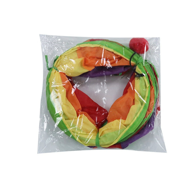 JMT-637322 Collapsible Rainbow Cat Tunnel - Eco-Friendly, Scratch-Resistant Design for Interactive Play