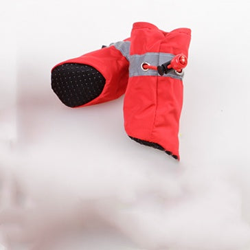 JMT-637962 Soft Sole Non-Slip Pet Rain Boots - Breathable Summer Shoes in Red, Blue, and Black
