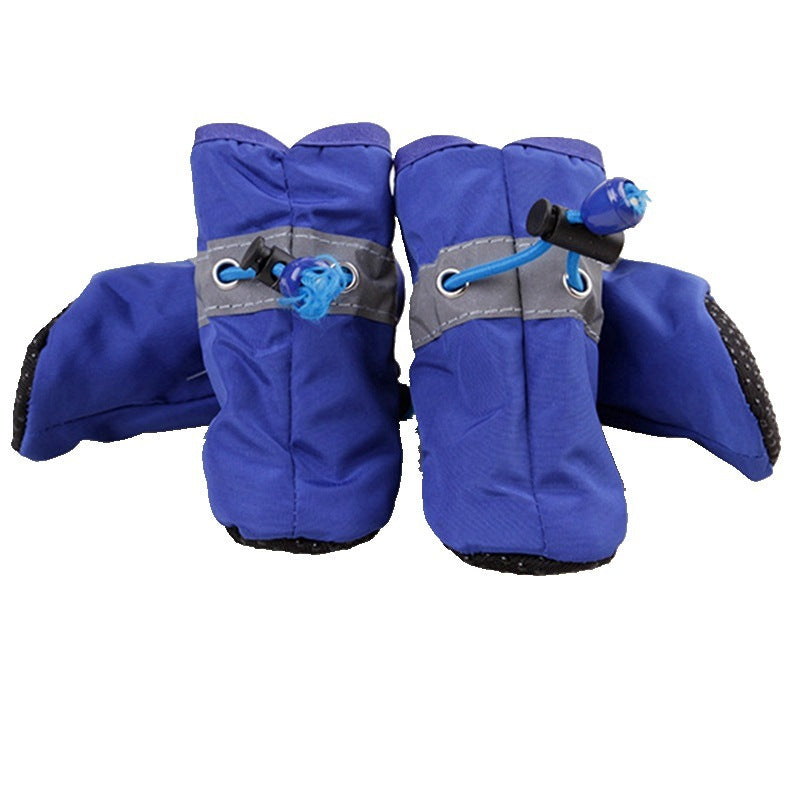 JMT-637962 Soft Sole Non-Slip Pet Rain Boots - Breathable Summer Shoes in Red, Blue, and Black