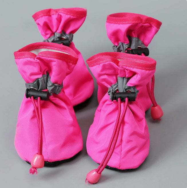 JMT-637962 Soft Sole Non-Slip Pet Rain Boots - Breathable Summer Shoes in Red, Blue, and Black