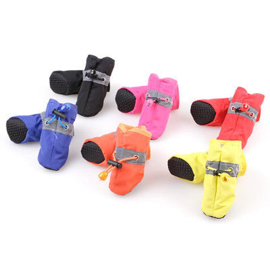 JMT-637962 Soft Sole Non-Slip Pet Rain Boots - Breathable Summer Shoes in Red, Blue, and Black