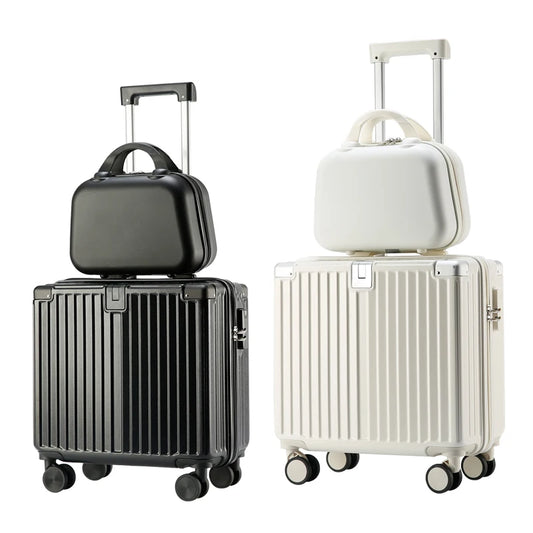 JMT-638538 Mini 18-Inch Travel Suitcase with Handle and Laptop Stand - Compact Trolley for Easy Transport