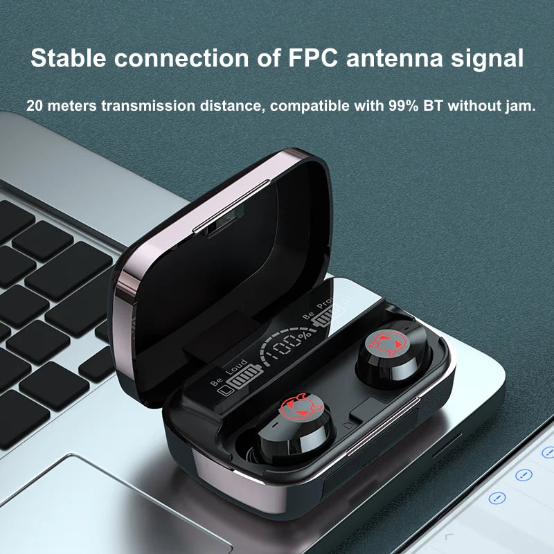 JMT-638666 Waterproof In-Ear Sports Earbuds with Touch Control and LED Display - TWS True Wireless Earphones