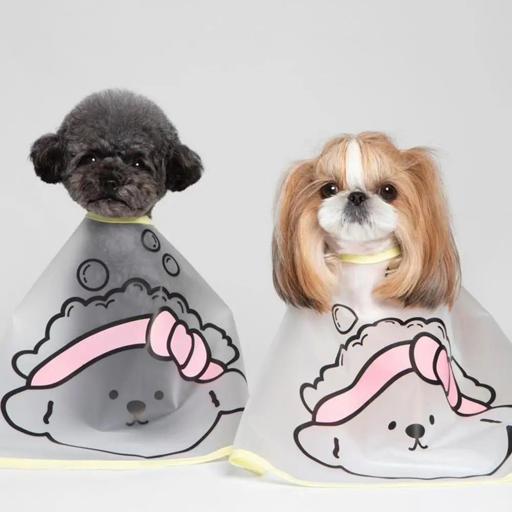 JMT-639114 Adjustable Waterproof Pet Cloak with Cartoon Print for Dog Grooming