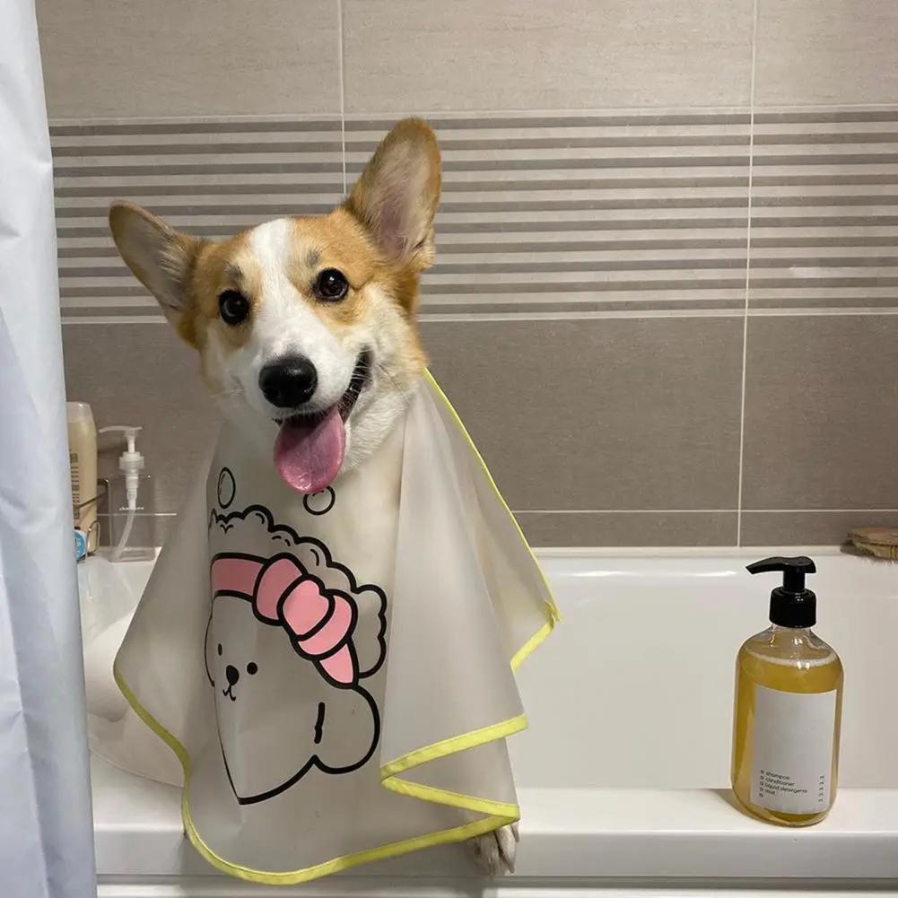 JMT-639114 Adjustable Waterproof Pet Cloak with Cartoon Print for Dog Grooming