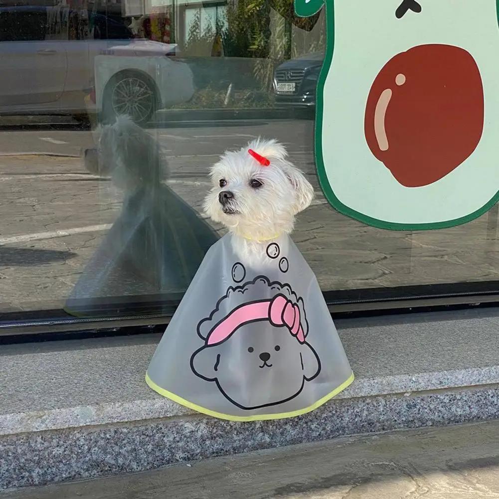 JMT-639114 Adjustable Waterproof Pet Cloak with Cartoon Print for Dog Grooming