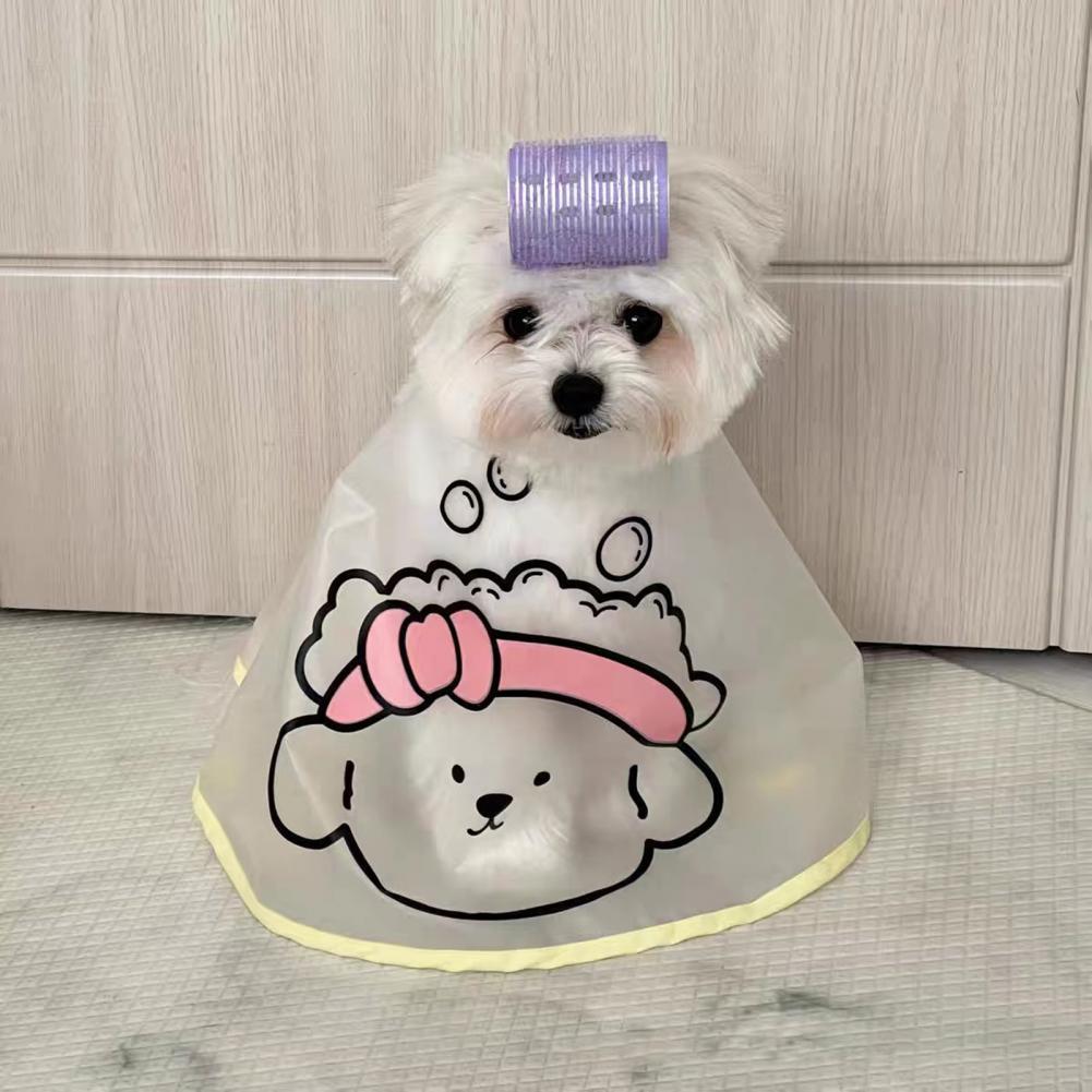 JMT-639114 Adjustable Waterproof Pet Cloak with Cartoon Print for Dog Grooming