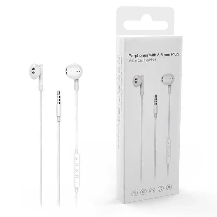JMT-639306 3.5mm Wired Earphones with Microphone for Mobile Phones, Hi-Fi Stereo Sound Quality Earbuds Headset