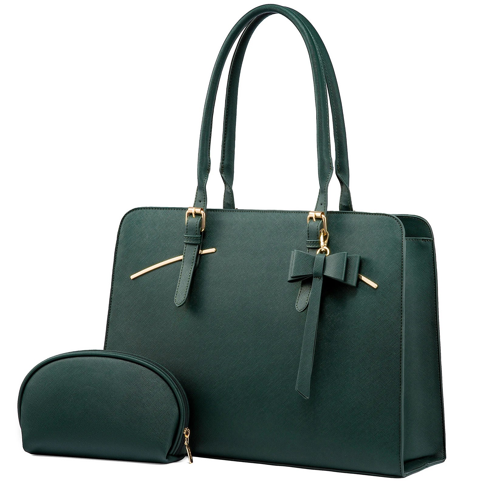 JMT-639370 Spacious Laptop Tote Bag and Crossbody Purse Set for 15.6-Inch Computers