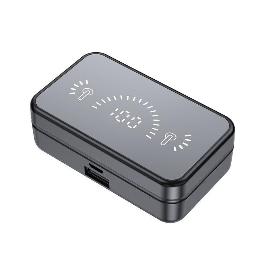 JMT-639626 Mirror Series Wireless Digital Display TWS Bluetooth Headset - Stereo, Dual-Call, Voice Control, 10m Range