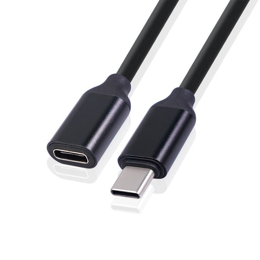 JMT-639818 Male to Female Extension Cable - Black Aluminum Alloy Shell, Available in 50cm, 1m, and 1.5m Lengths