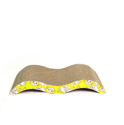 JMT-639818 S-Shaped & M-Shaped Cat Scratcher Lounge - Corrugated Paper Catnip Mat for Healthy Claw Maintenance
