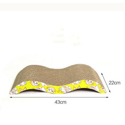 JMT-639818 S-Shaped & M-Shaped Cat Scratcher Lounge - Corrugated Paper Catnip Mat for Healthy Claw Maintenance
