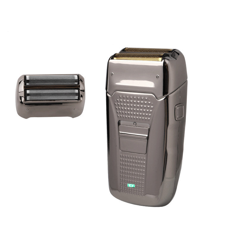 JMT-639882 Dual-Head USB Rechargeable Retro Bald Razor in Gold and Silver