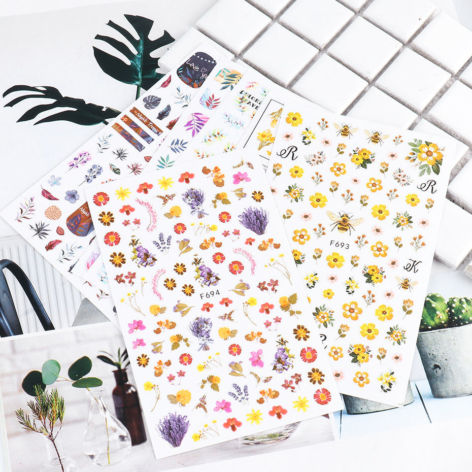 JMT-639946 Floral Nail Stickers Collection - Assorted Designs for Creative Nail Art
