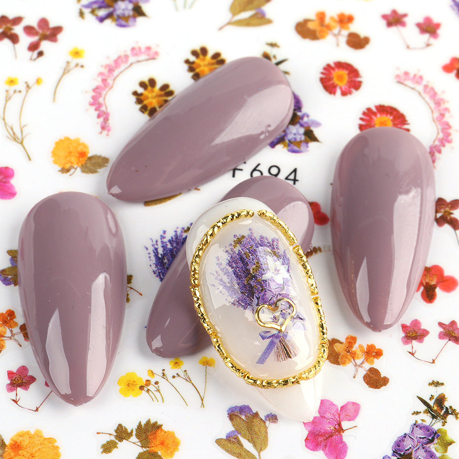 JMT-639946 Floral Nail Stickers Collection - Assorted Designs for Creative Nail Art