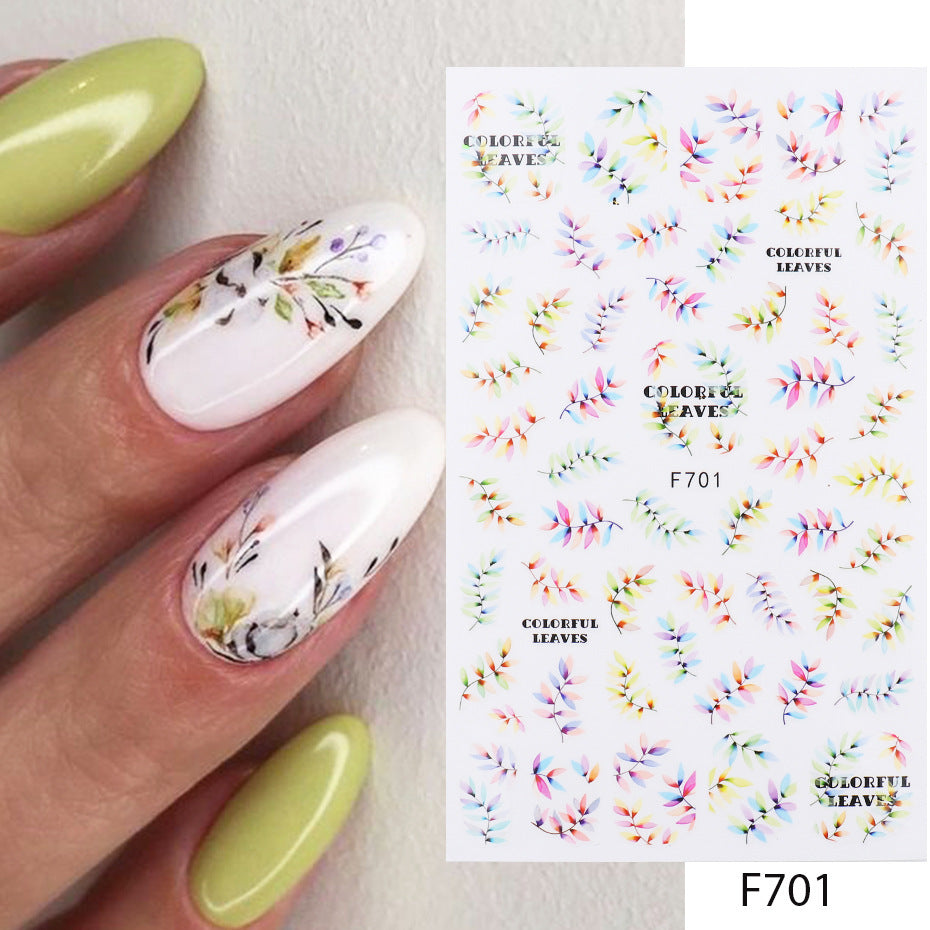 JMT-639946 Floral Nail Stickers Collection - Assorted Designs for Creative Nail Art